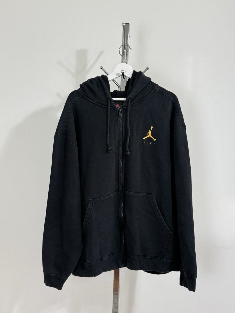 Nike Air Jordan Jumpman Full Zip Hoodie Y2K Michael Jordan Fleece Black Size XXL